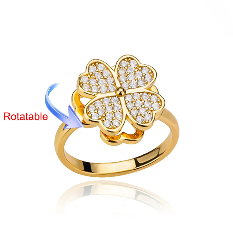 Lucky Clover Spinner Ring
