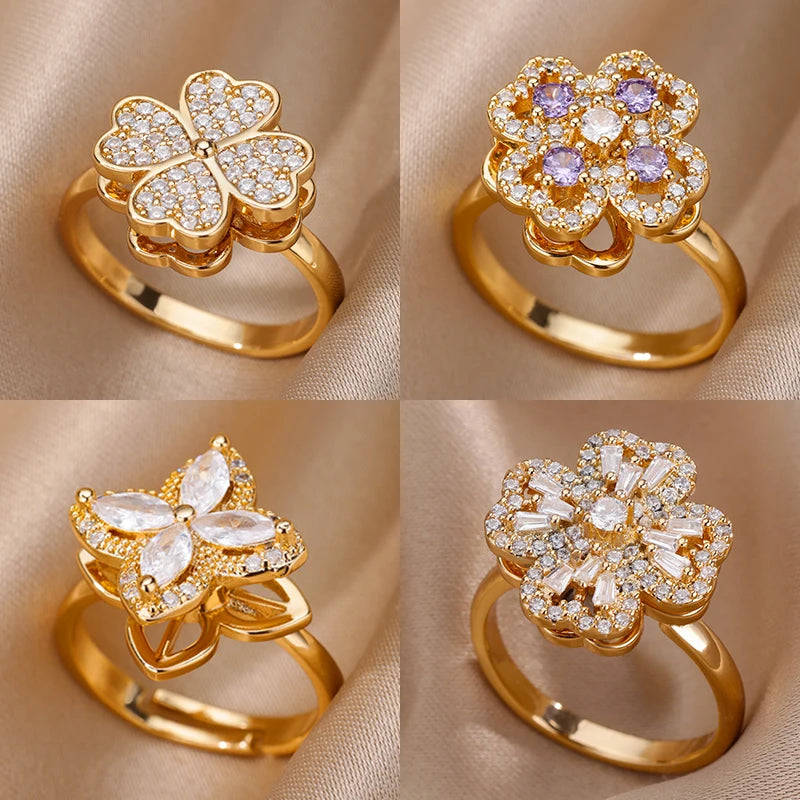 Lucky Clover Spinner Ring