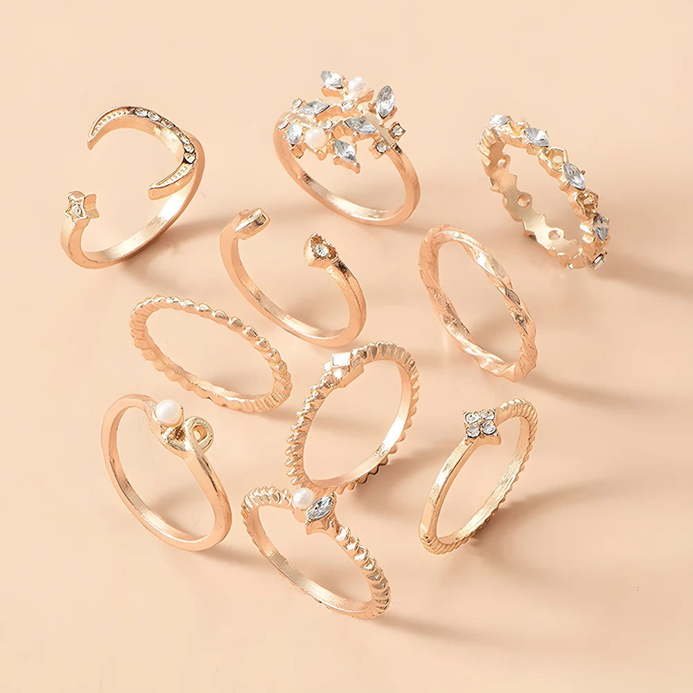 Boho Charm Ring Set