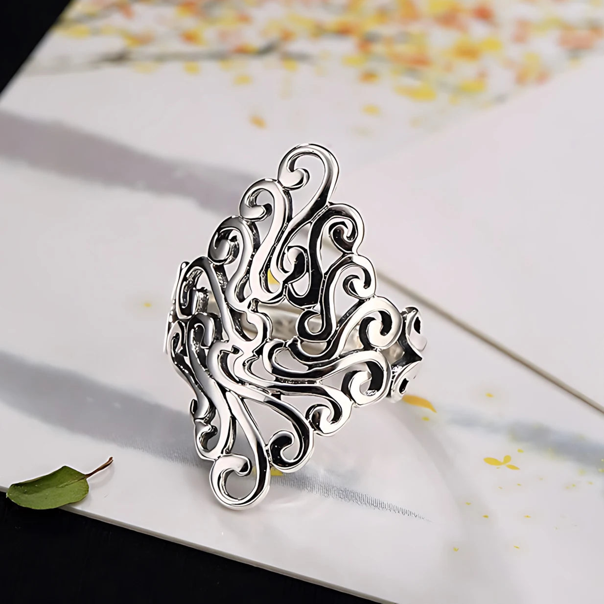Floral Groove Ring