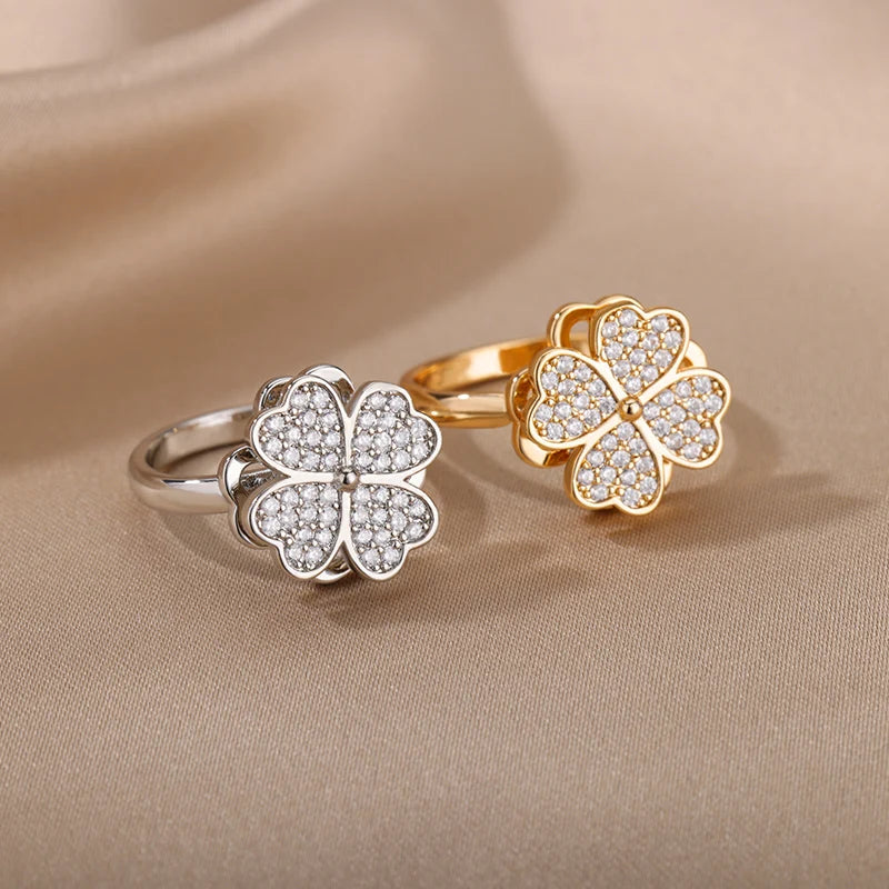 Lucky Clover Spinner Ring