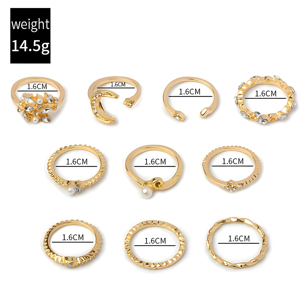 Boho Charm Ring Set
