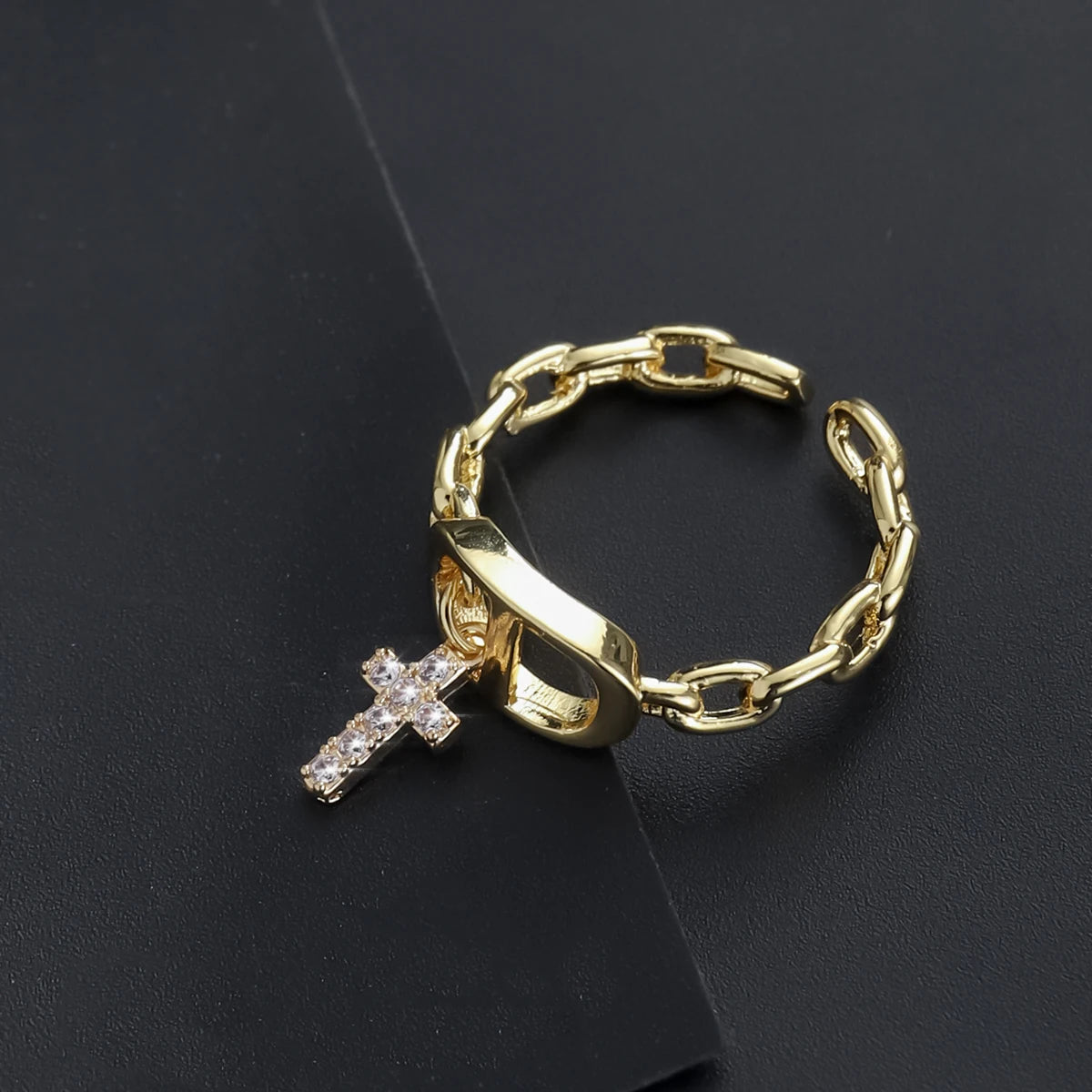 CrossGlow Letter Ring